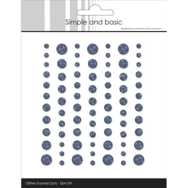 Simple and Basic - Glitter Enamel Dots "Navy"