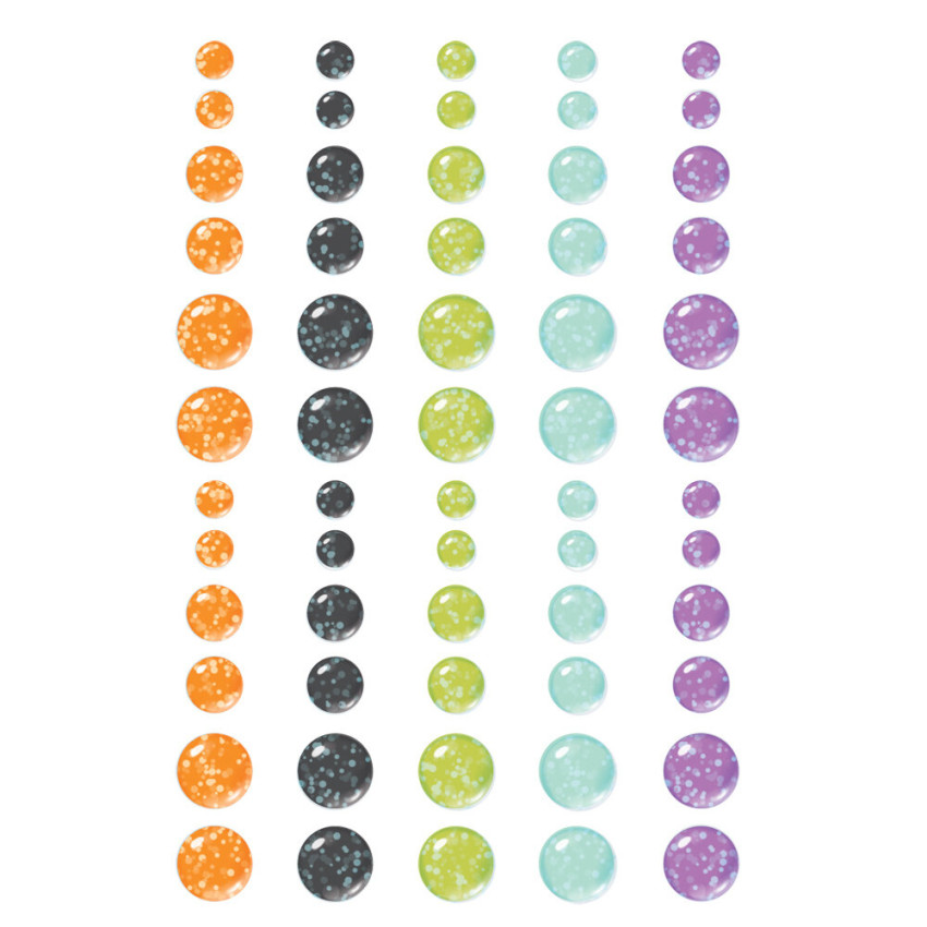 Simple Stories - Glitter Enamel Dots "Say Cheese Classic Mouse Halloween" 60 Stück
