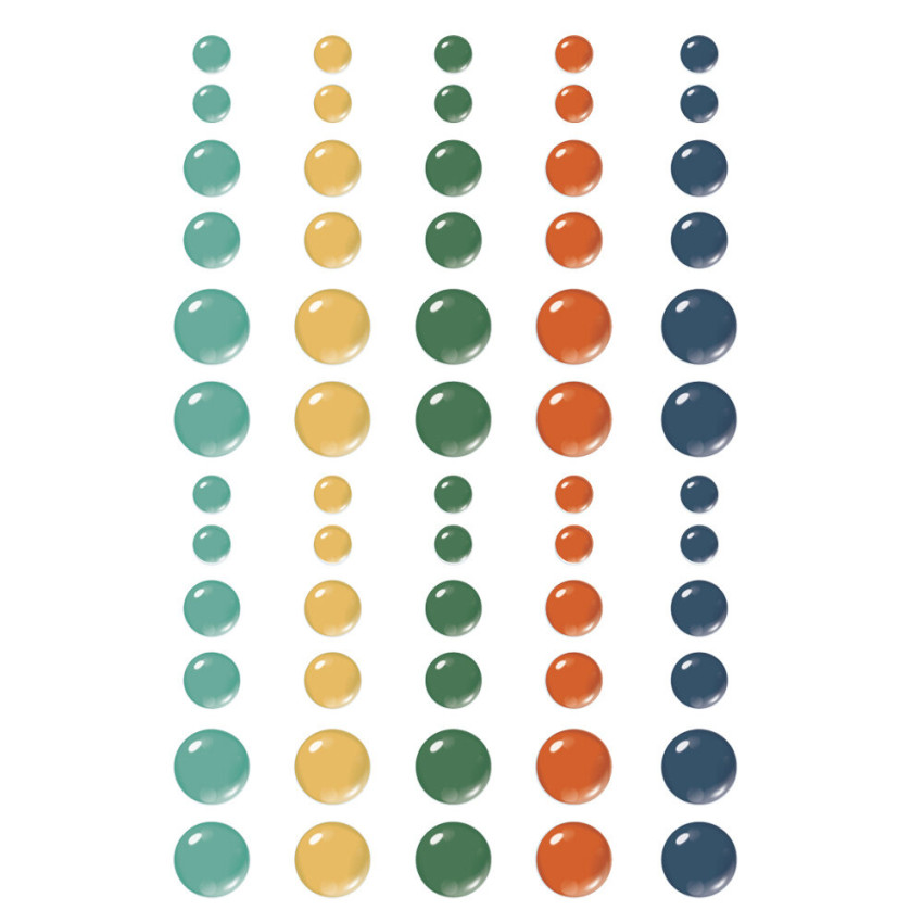 Simple Stories - Glossy Enamel Dots "Rustic Legend" 60 Stück