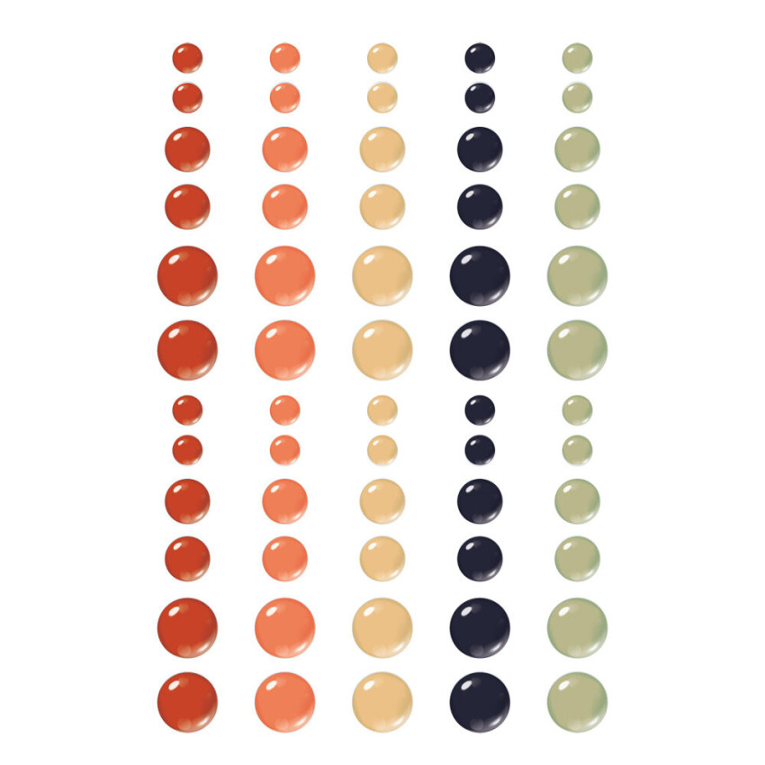 Simple Stories - Glossy Enamel Dots "Frightful Fun" 60 Stück