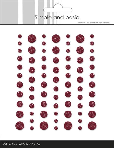 Simple and Basic - Glitter Enamel Dots "Wine Red"