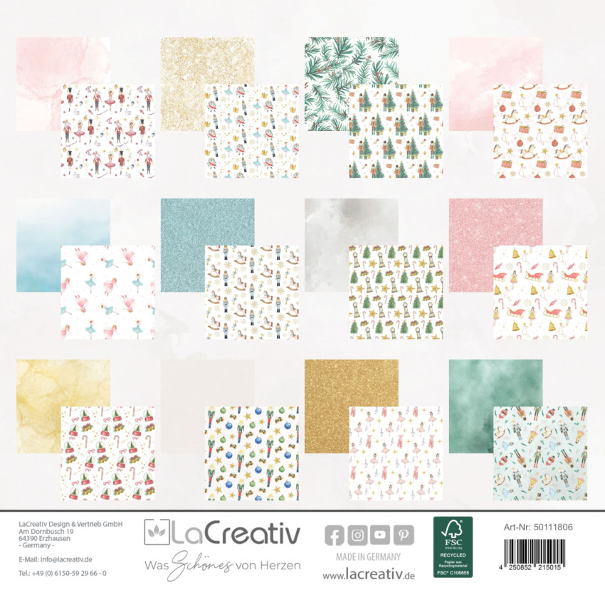 LaCreativ - Designpapier "Der Nussknacker" Paper Pack 6x6" - 24 Bogen