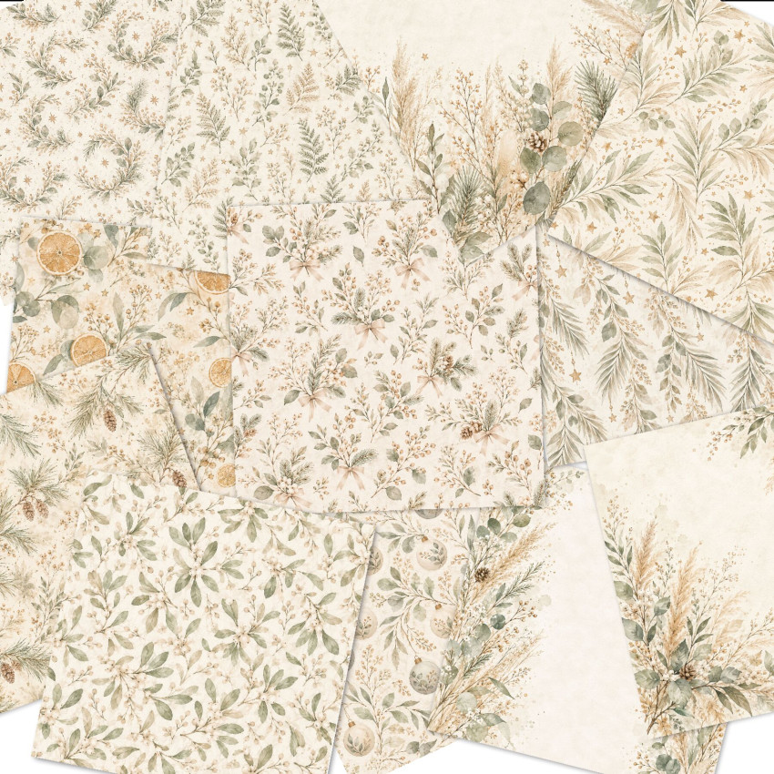 LaCreativ - Designpapier "Zarte Winterzweige" Paper Pack 6x6" - 24 Bogen