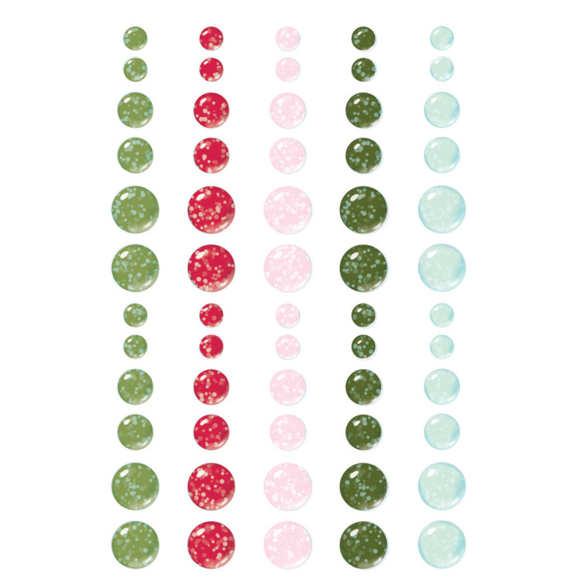 Simple Stories - Glitter Enamel Dots "Kringle & Co." 60 Stück