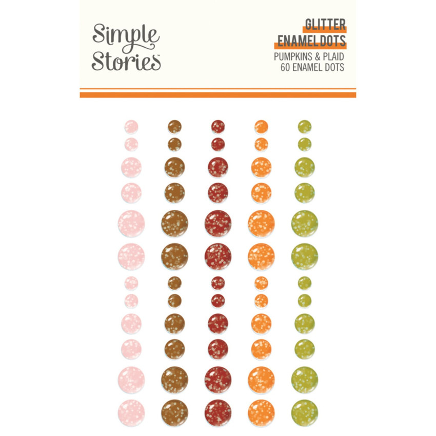 Simple Stories - Glitter Enamel Dots "Pumpkins & Plaid" 60 Stück