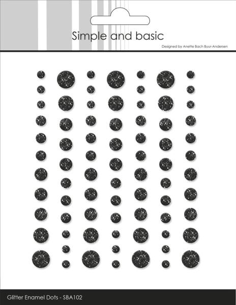 Simple and Basic - Glitter Enamel Dots "Black"
