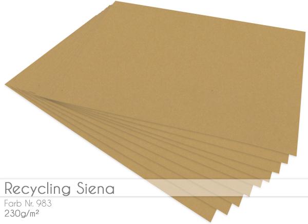 Cardstock "Recycling" - Bastelpapier 230g/m² DIN A4 in recycling siena