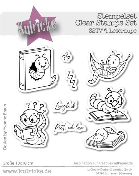 Kulricke Stempel "Leseraupe" Clear Stamp