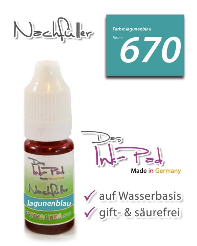 Nachfüller 10ml in lagunenblau für Das Ink-Pad - Stempelkissen