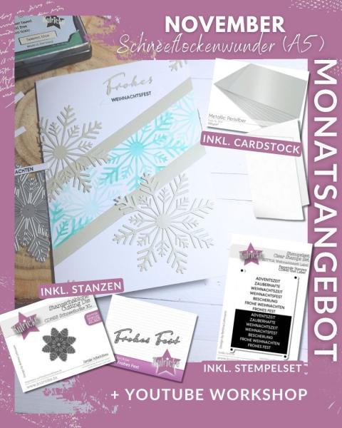 Kulricke Bundle "Schneeflockenwunder (A5)" inkl. Stempel, Stanzen & Cardstock