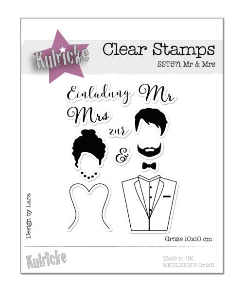 Kulricke Stempelset "Mr & Mrs" Clear Stamp