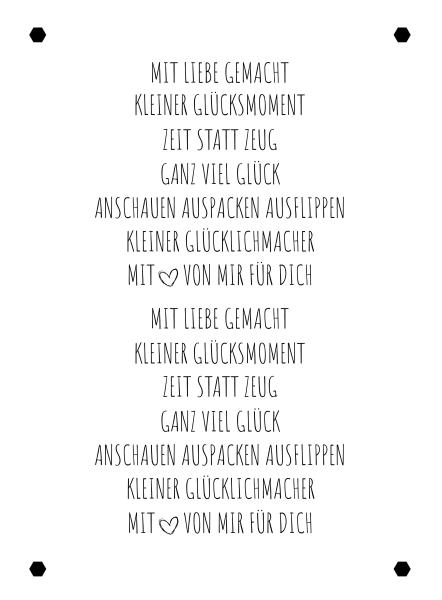 Kulricke Designpapier - "Mit Liebe gemacht" Label Papier A7
